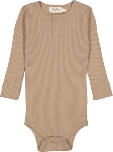 MarMar Copenhagen Body LS Str 6M/68 - Cardamom Langærmede Bodies hos M...