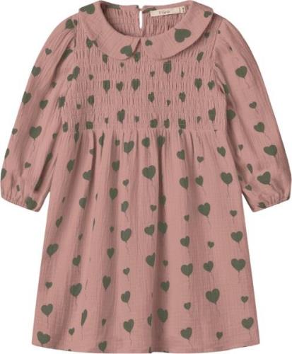 Fliink Love LS Dress Str 6Y/116 - Ash Rose Aop Kjoler hos Magasin