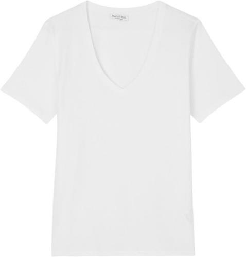 Marc O’Polo Tshirt, Short Sleeve, V-neck Kvinde White Kortærmede T-shi...