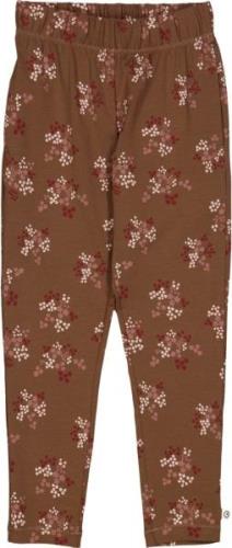 Müsli by Green Cotton Flora Pants Str 128 - Bark/ Cabernet/ Nightingal...