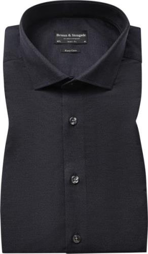 Bruun & Stengade BS Markkanen Modern Fit Shirt Mand Navy Langærmede Sk...