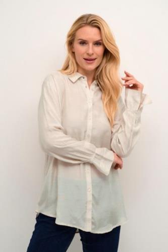 Cream Crarina Shirt Kvinde Ancient Scroll Langærmede Skjorter Str 40 -...