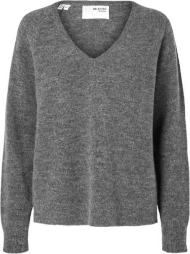 Selected Femme Slflulu NEW LS Alpaca Blend Knit Vneck B Noos Kvinde Gr...