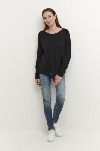 Culture Cuannemarie Solid Jumper Kvinde Black Langærmede Bluser Str L ...