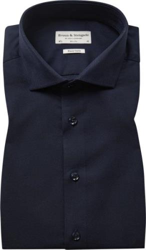 Bruun & Stengade BS Dario Slim Fit Shirt Mand Navy Langærmede Skjorter...