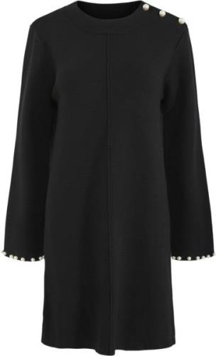 YAS Yashama LS Pearl Knit Dress Kvinde Black Maxi Kjoler Str L - hos M...