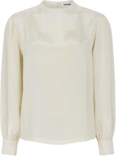 Soft Rebels Srnikki Highneck Blouse Kvinde Arctic Wolf Langærmede Blus...