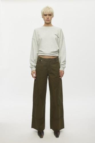 Oval Square Pete Pants Kvinde Dark Olive Bukser Str L - Bomuld hos Mag...