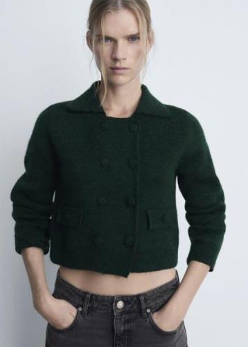 MANGO Knitted Jacket. - Gala Kvinde Green Overgangsjakker Str S - hos ...