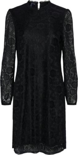 Pieces Pcolline LS Lace Dress Noos Kvinde Sort Korte Kjoler Str L - ho...