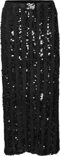 Vero Moda Vmefa HW 7/8 Skirt JRS Kvinde Black/black Sequins Maxi Kjole...