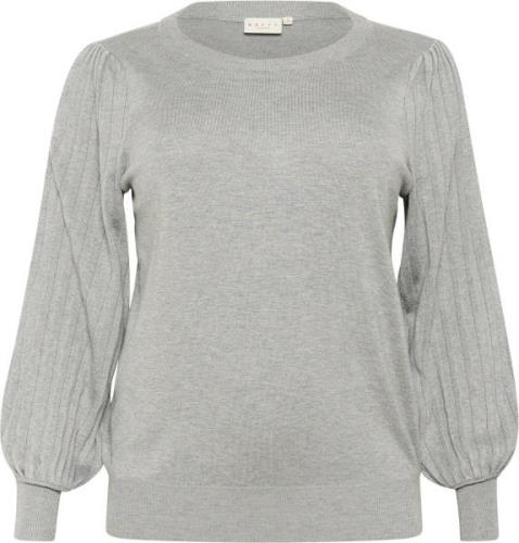 Kaffe Curve Kcloni Knit Pullover Kvinde Grey Melange Sweaters Str L - ...