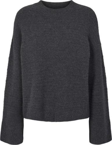 esmé studios Esiwona Pullover Knit Gots Kvinde Gray Melange Sweaters S...