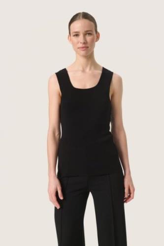 Soaked in Luxury Slindianna Top Kvinde Black Toppe Slim Fit Str L - ho...