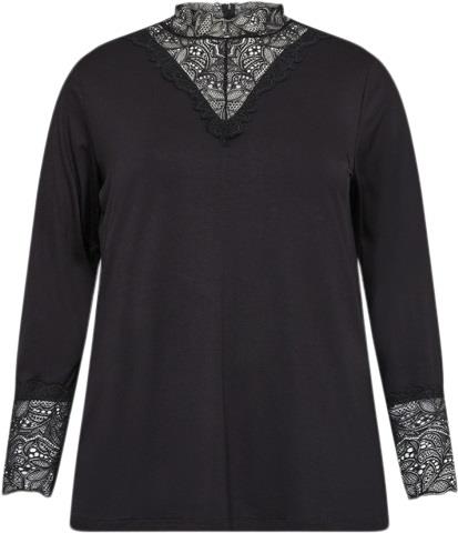 Wasabiconcept Curvy Wastella 8 Bluse Sort Kvinde 9999 Black Langærmede...