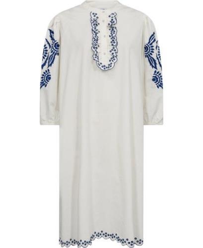 Love & Divine Love967 Kvinde Cream/blue Midi Kjoler Str XL - hos Magas...