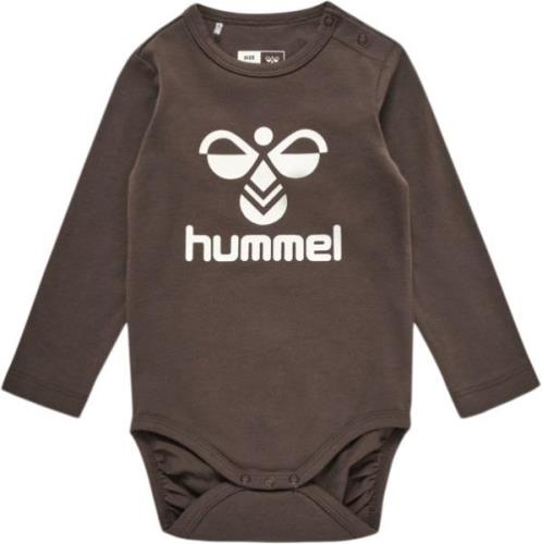 Hummel Hmlflips Body L/S Str 6-9 mdr / 74 cm - Chocolate Brown Langærm...