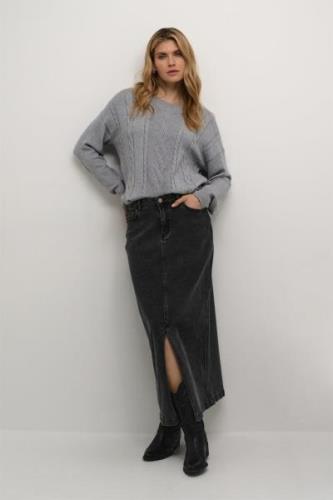 Cream Crebba Denim Skirt Kvinde Black Washed Denim Maxi Nederdele Str ...