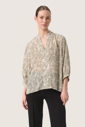 Soaked in Luxury Slosaka Amily Blouse Kvinde Shadow Drop Print Langærm...