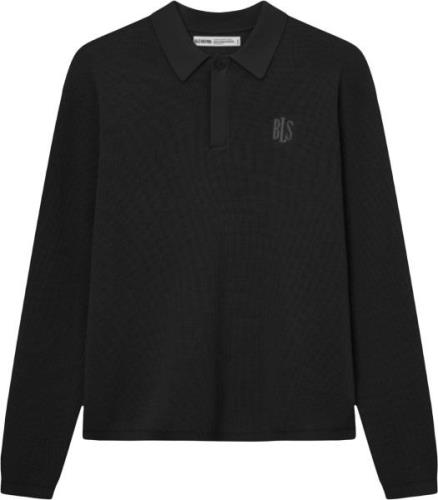 BLS Hafnia Willam Knit Polo Mand Black Sweaters Str S - hos Magasin