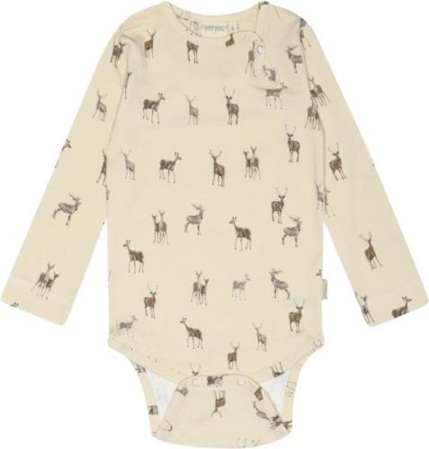 PETIT PIAO Body L/S Printed Str 80 cm - Deer Aop Langærmede Bodies Bom...