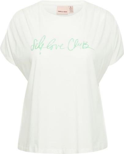 Simple Wish Swmati TEE 1 Kvinde Blanc De Blanc Front Print Kortærmede ...