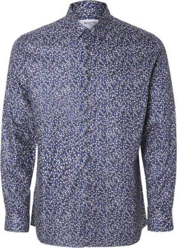 Selected Homme Slhslimethan Shirt LS AOP Noos Mand India Ink/multi Dit...