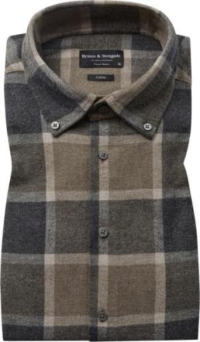 Bruun & Stengade BS Wilton Casual Modern Fit Shirt Mand Brown Langærme...