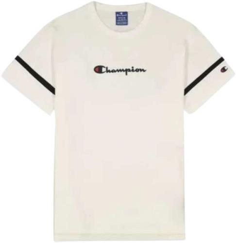 Champion Crewneck Tshirt Mand White Kortærmede T-shirts Str L - Bomuld...