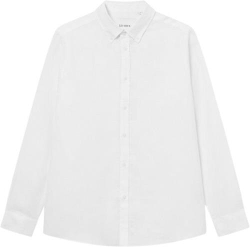 Les Deux Kristian Linen B.D. Shirt Mand White Langærmede Skjorter Str ...