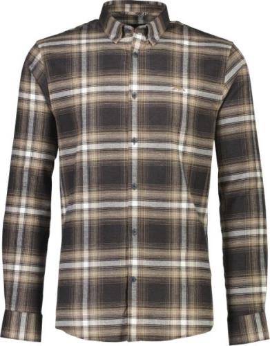 Lindbergh Brushed Checked Shirt L/S Mand Brun Langærmede Skjorter Str ...