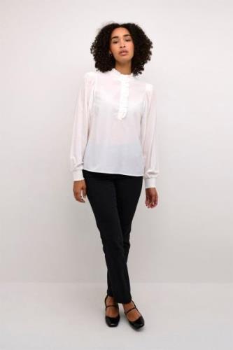 Kaffe Kadorit Blouse Kvinde Chalk Langærmede Bluser Str 40 - hos Magas...