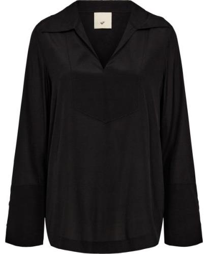 Heartmade ¤ Meilon Blouse HM ¤ Kvinde Black Langærmede Bluser Str 38 -...