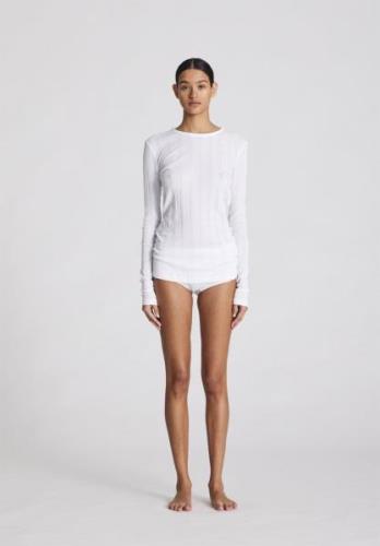 Gai&Lisva Thyra L/S Cotton Top Drop Needle Gots 243975 Kvinde White To...