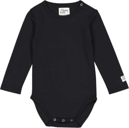 Müsli by Green Cotton Olsen Kids l/s Body Str 92 - Black Langærmede Bo...