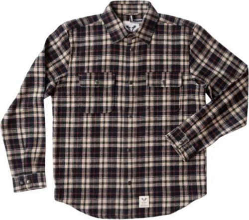 Fat Moose Adrian Cotton Check Shirt Mand Dark Navy/ecru Langærmede Skj...