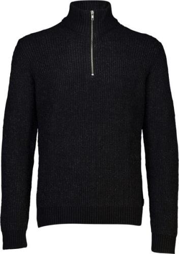 Lindbergh Standup Collar Knit Mand Sort Sweaters Str L - hos Magasin