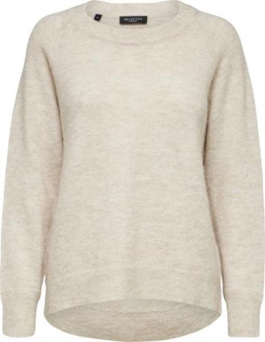 Selected Femme Slflulu LS Alpaca Blend Knit Oneck Noos Kvinde Birch/me...