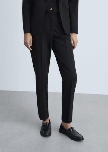 MANGO Straight Suit Trousers Kvinde Black Bukser Plus Size Str 40 - ho...