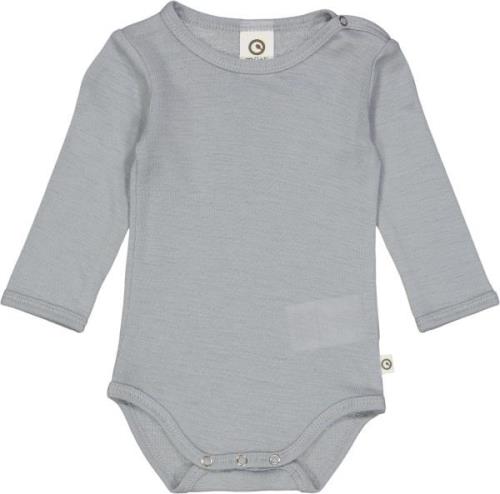 Müsli by Green Cotton Woolly Body Str 92 - Jasmin Blue Langærmede Bodi...