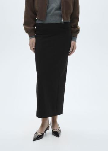 MANGO Long Pencil Skirt Kvinde Black Maxi Nederdele Str XL - hos Magas...