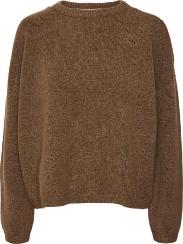 Vero Moda Vmgemma LS Oneck Knit VMA Noos Kvinde Bison Sweaters Str L -...