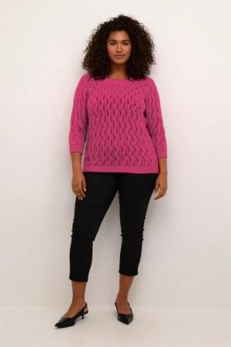 Kaffe Curve Kclana Knit Pullover Kvinde Festival Fuchsia Sweaters Str ...