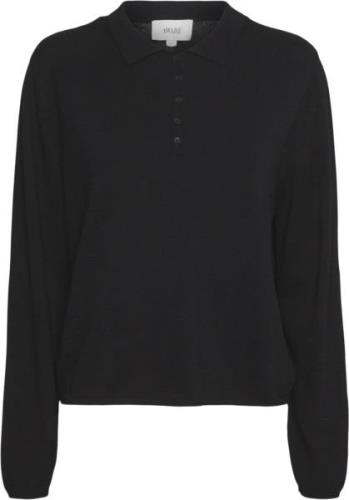 Vero Moda Vmlenny LS Polo Shirt VMA Kvinde Black Sweaters Regular Fit ...