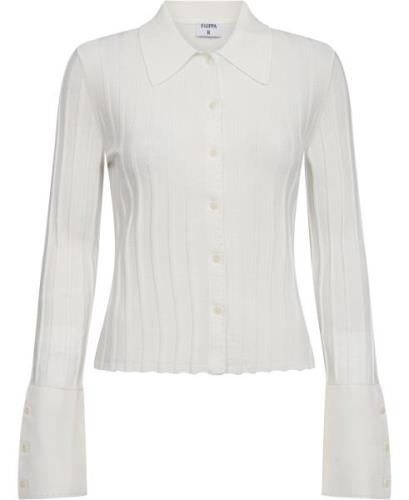 Filippa K Knitted Shirt Kvinde Snow White Cardigans Str L - hos Magasi...