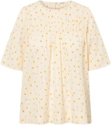 Nué Notes Atticus Blouse Kvinde Orange Flowers Kortærmede Bluser Str 4...