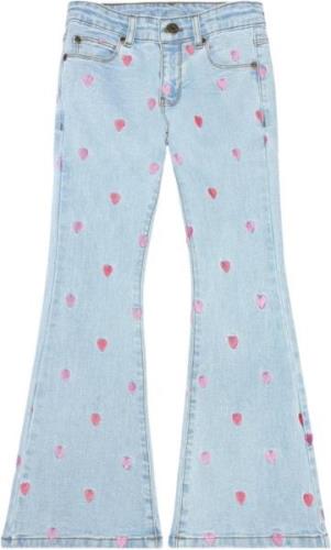 The New Tnlaflared Embroidery Jeans Str 110-116 cm/5-6 år - Blå Jeans ...