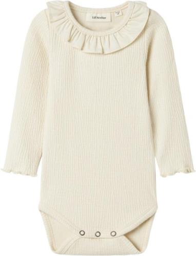 Lil' Atelier Nbfoline LS Slim Body LIL Str 62 - Birch Langærmede Bodie...