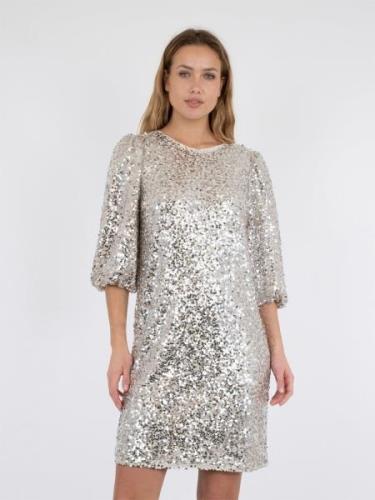 Neo Noir Lassie Sequins Dress Kvinde Pale Gold Korte Kjoler Str 40 - h...