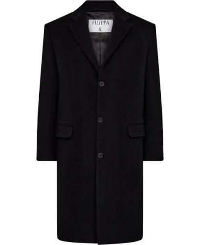 Filippa K Relaxed Wool Crombie Coat Mand Black Overgangsjakker Str 52 ...